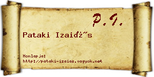 Pataki Izaiás névjegykártya